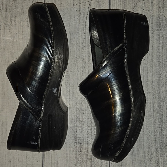 Dansko Professional Metallic Patent Leather Clogs Blue/Gray/Black Size EU 37 - Picture 3 of 9